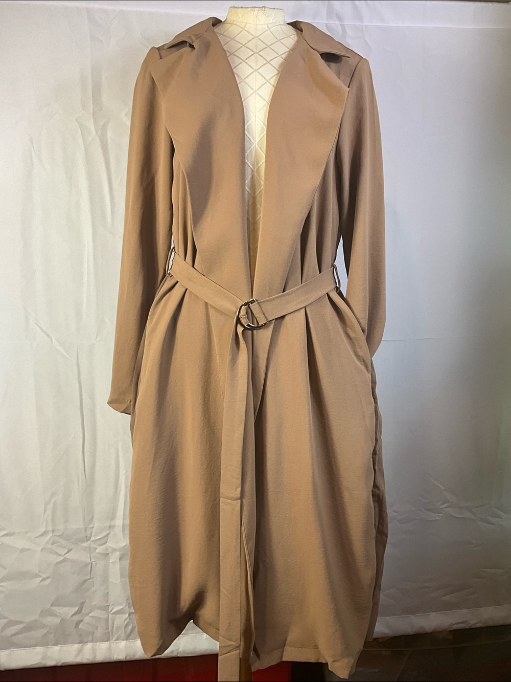 Hayden Sheer Lightweight Open Front Belted Duster Jacket With Pockets Size Small